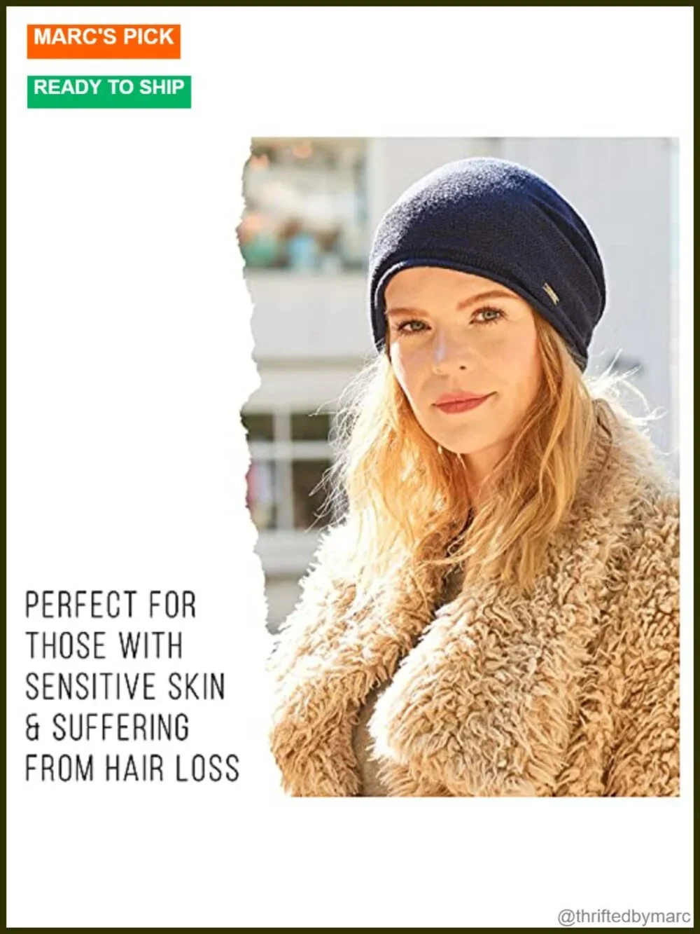 100% Silk Slouchy Beanie Hat for Men Women, Hypoallergenic Chemo Hat